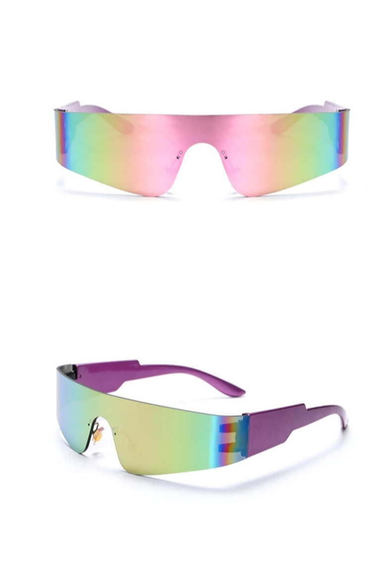 One Pc New Stylish Six Colors Sense Of Technology Frameless Plastic Glasses Legs Polarized Uv Protection Sunglasses