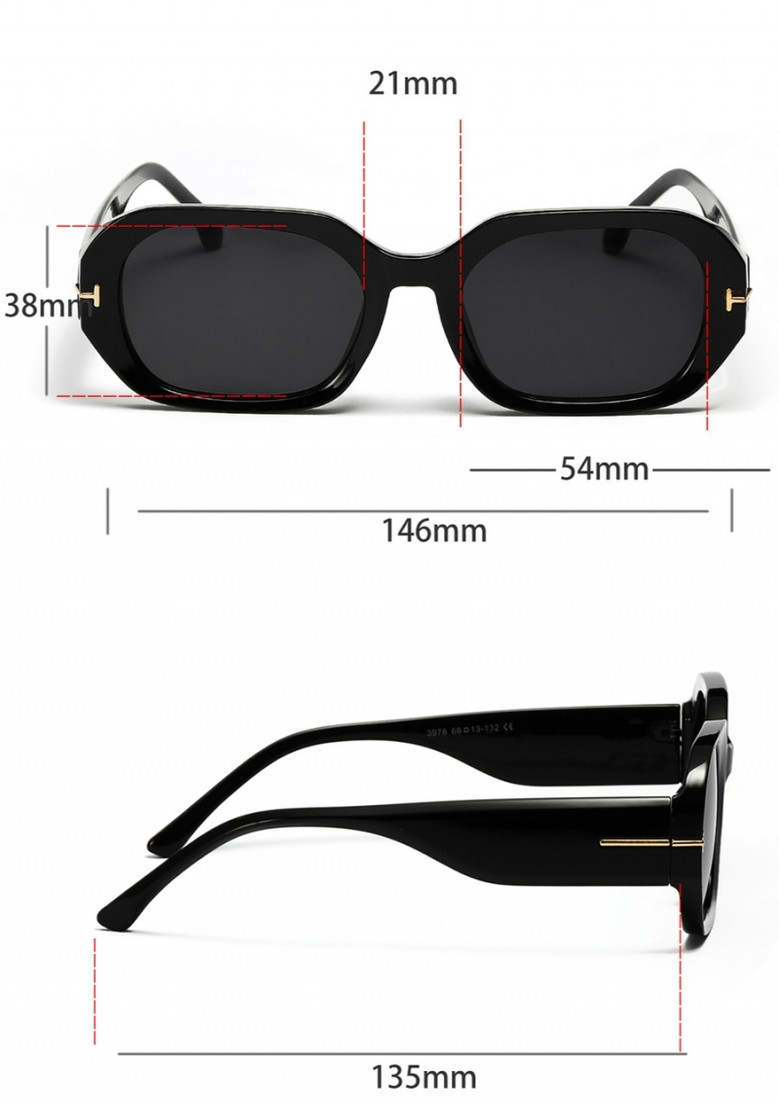 One Pc New Stylish Six Colors Square Shape Plastic Small Frame Polarized Uv Protection Sunglasses