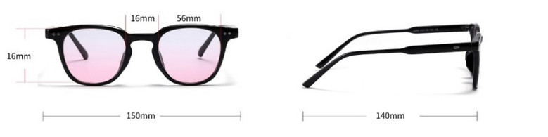 One Pc New Stylish Two Colors Round Shape Plastic Frame Gradient Color Polarized Uv Protection Sunglasses