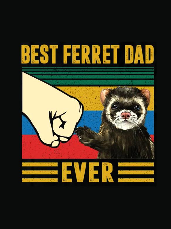 Best Ferret Dad Ever Vintage Crew Neck T-shirt
