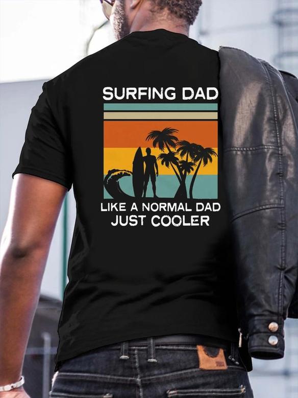 Men's Crew Neck Surfing Dad Short Sleeve T-shirt