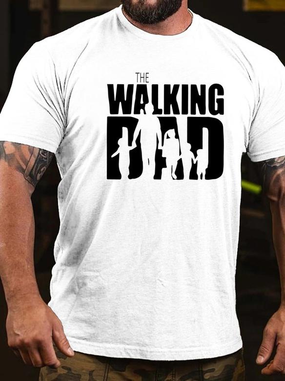 The Walking Dad Print Casual Short Sleeve T-shirt