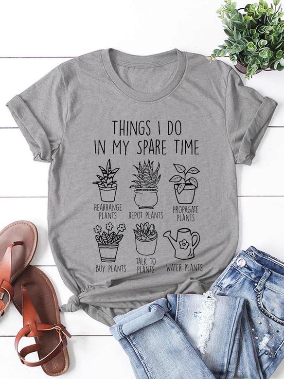 Things I Do In My Spare Time Plant Mom T-shirt