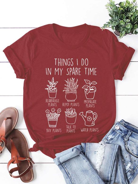 Things I Do In My Spare Time Plant Mom T-shirt