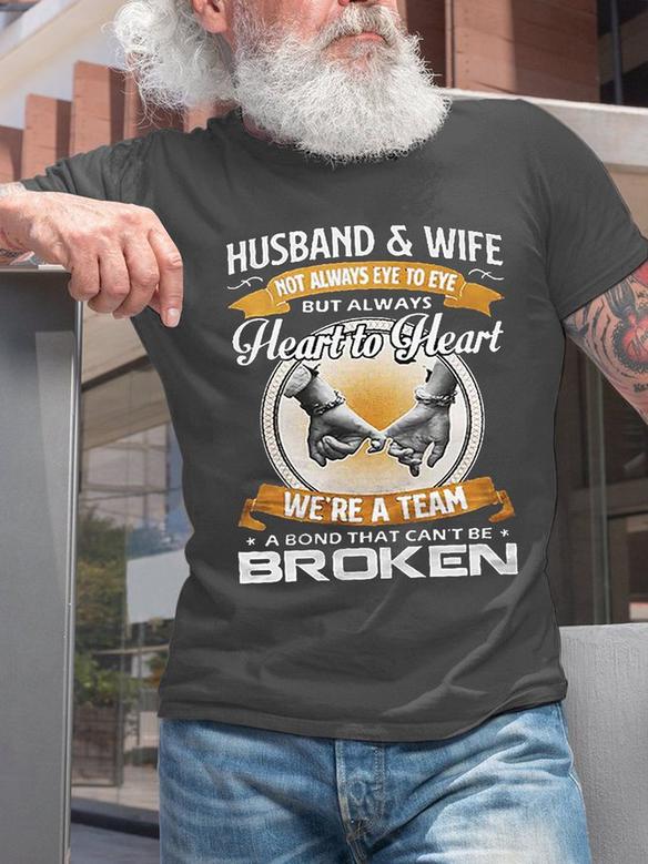 Men Graphic T-shirt Husband And Wife Heart To Heart Short Sleeve Short Sleeve T-shirt