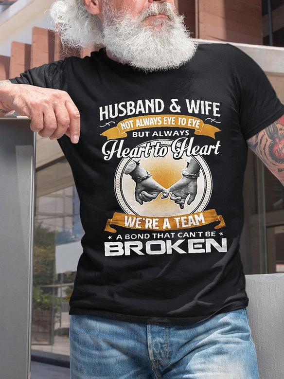 Men Graphic T-shirt Husband And Wife Heart To Heart Short Sleeve Short Sleeve T-shirt