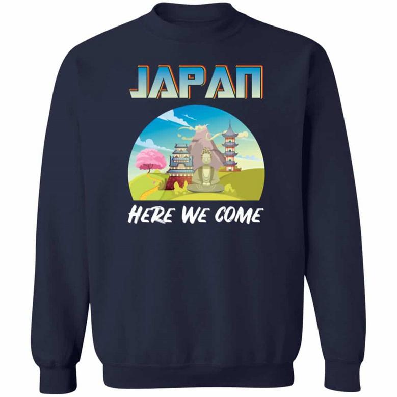 Japan Here We Come Funny Vintage Graphic Design Printed Casual Daily Basic Sweatshirt