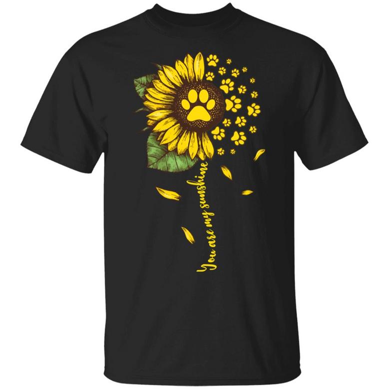 You Are My Sunshine Sunflower Dog Lover Graphic Design Printed Casual Daily Basic Unisex T-Shirt
