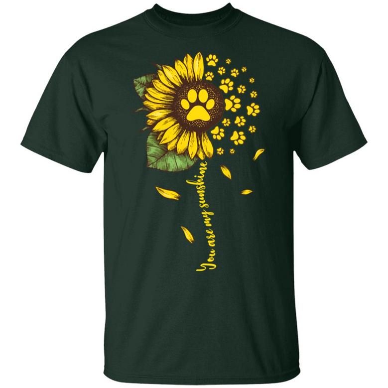 You Are My Sunshine Sunflower Dog Lover Graphic Design Printed Casual Daily Basic Unisex T-Shirt