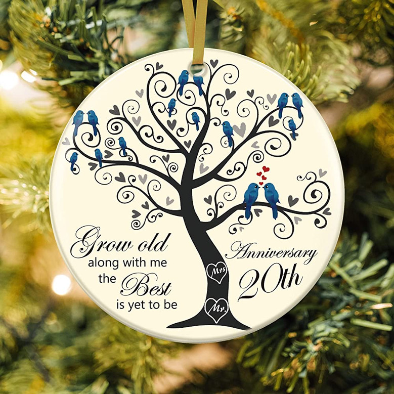 20th wedding anniversary christmas ornaments discount