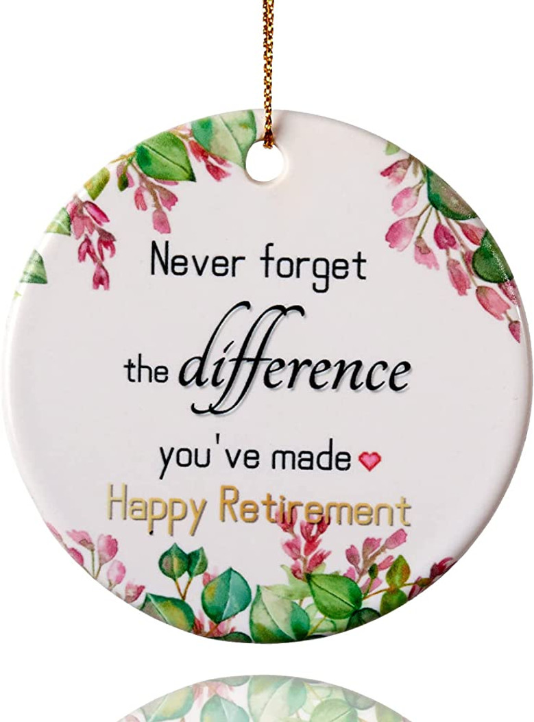 Retirement Party Ornaments 2022, Happy Retirement Gifts For Women, Men, Coworker, Boss, Nurse, Retiring Friends, Teacher, Mother, Father, 3" Ceramic