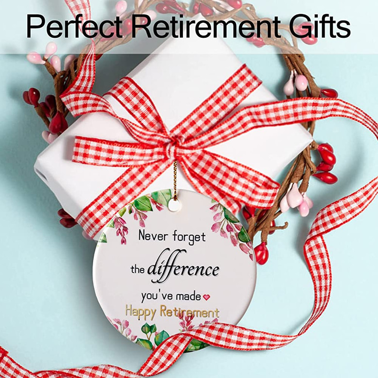 Retirement Party Ornaments 2022, Happy Retirement Gifts For Women, Men, Coworker, Boss, Nurse, Retiring Friends, Teacher, Mother, Father, 3" Ceramic
