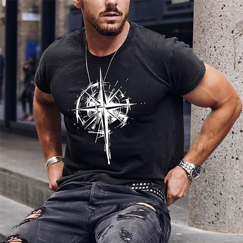 Men's Unisex T Shirt Tee Hot Stamping Graphic Prints Cross Crew Neck Street Daily Print Short Sleeve Tops Designer Casual Big And Tall Sports Black / Summer