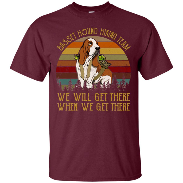 Basset Hound Hiking Team We Will Get There Graphic Design Printed Casual Daily Basic Unisex T Shirt Thegiftio UK