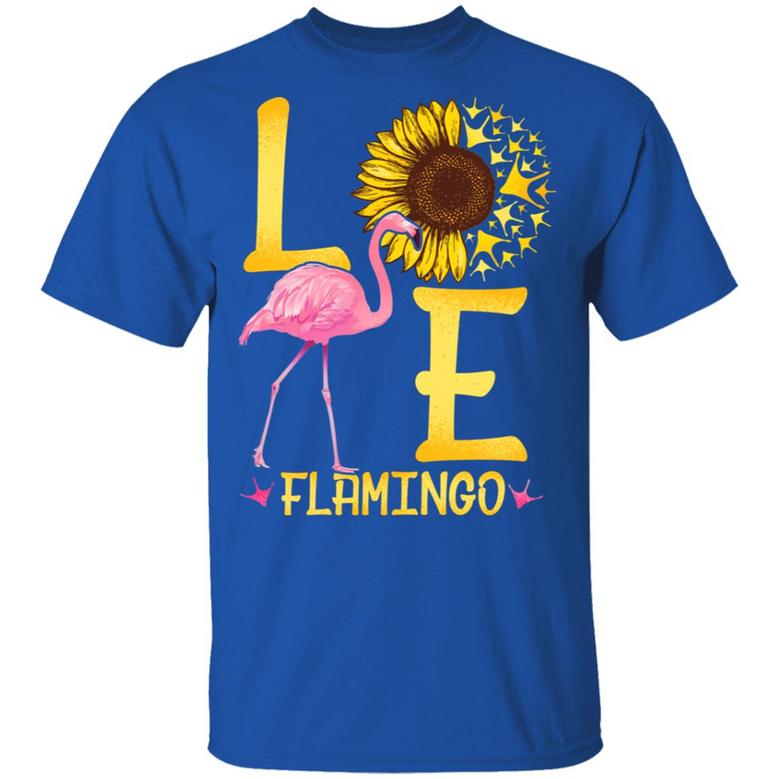 Cute Blooming Sunflower Flamingo Lover Graphic V Graphic Design Printed Casual Daily Basic Unisex T-Shirt