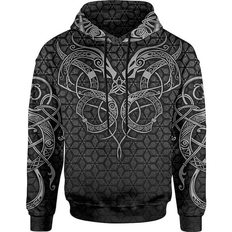 Men's Unisex Pullover Hoodie Sweatshirt Hooded Graphic Prints Print Daily Sports 3d Print Streetwear Designer Hoodies Sweatshirts Long Sleeve Dark Gray