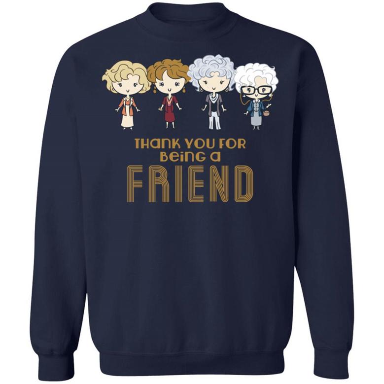 Cute Thank You For Being A Golden Friend Girl Christmas Hoodie Graphic Design Printed Casual Daily Basic Sweatshirt