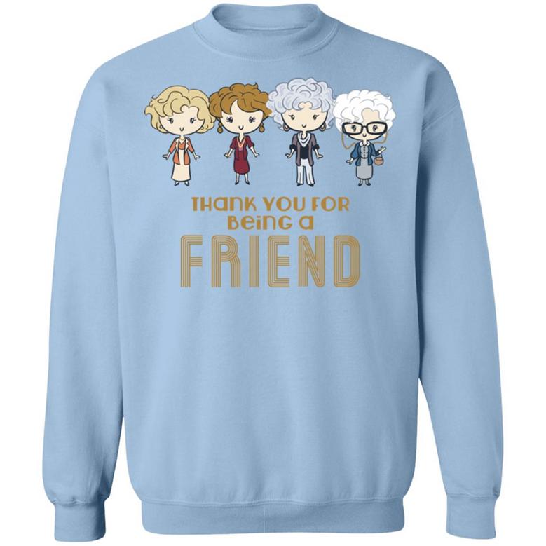 Cute Thank You For Being A Golden Friend Girl Christmas Hoodie Graphic Design Printed Casual Daily Basic Sweatshirt