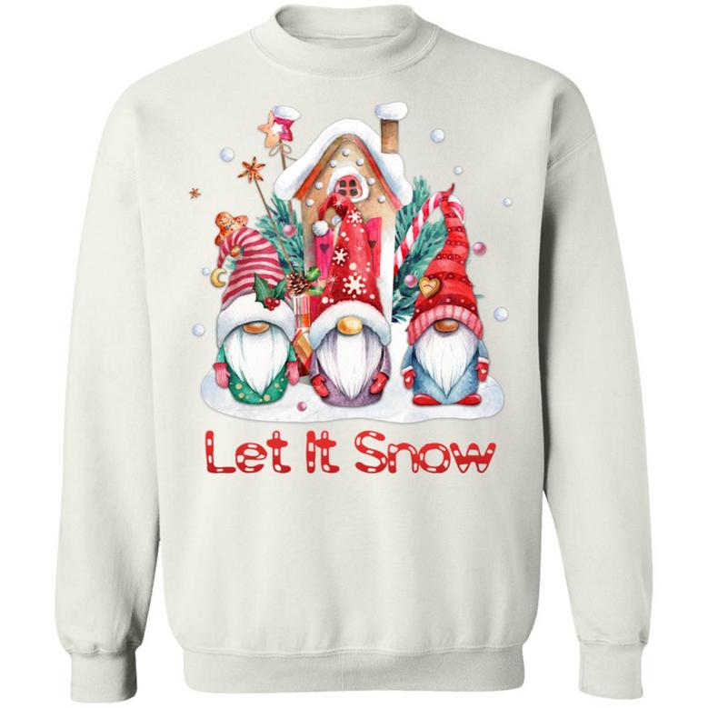 Let It Snow Cute Gnome Christmas Hoodie Graphic Design Printed Casual Daily Basic Sweatshirt