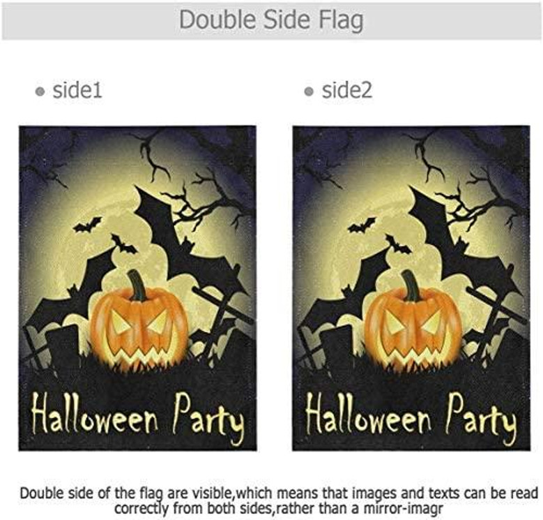 Garden Yard Flag Halloween Pumpkin Bat Burlap Welcome Large Double Sided Tree Full Moon Seasonal House For Outside Farmhouse Outdoor Holiday Home Decor Decoration