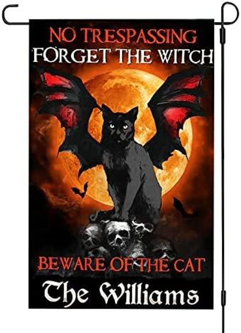 Witch Black Cat Halloween Flag Halloween House Garden Flag Halloween Flag Home Decoration Gift For Family Friend Halloween House Banner