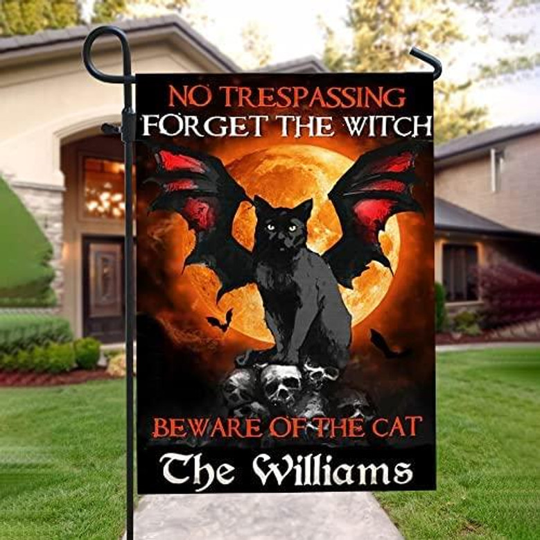 Witch Black Cat Halloween Flag Halloween House Garden Flag Halloween Flag Home Decoration Gift For Family Friend Halloween House Banner