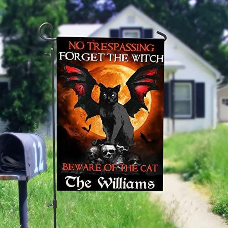 Witch Black Cat Halloween Flag Halloween House Garden Flag Halloween Flag Home Decoration Gift For Family Friend Halloween House Banner