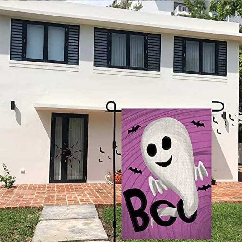 Halloween Boo Garden Flag Ertical Double Sided Ghost Spooky Holiday Yard Outdoor Decoration