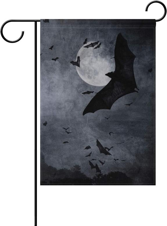 Halloween Castle Bat Grunge Garden Flag Welcome Home House Flags Double Sided Yard Banner Outdoor Decor 12 X 18 Inch, 1 Piece