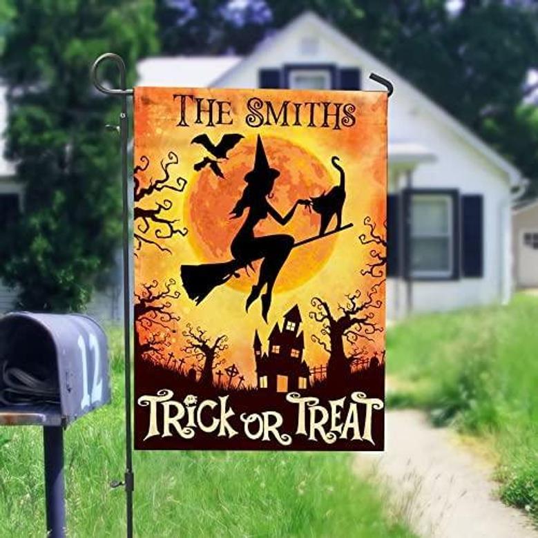 Halloween Witch Trick Or Treat Flag Halloween House Garden Flag Halloween Flag Home Decoration Gift For Family Friend Halloween House Banner