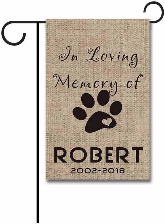 In Loving Memorial Of Your Love Dog Garden Flag Customized Your Dog's Name And Living Time Puppy Paw Home Decor Banner \print Both Sides