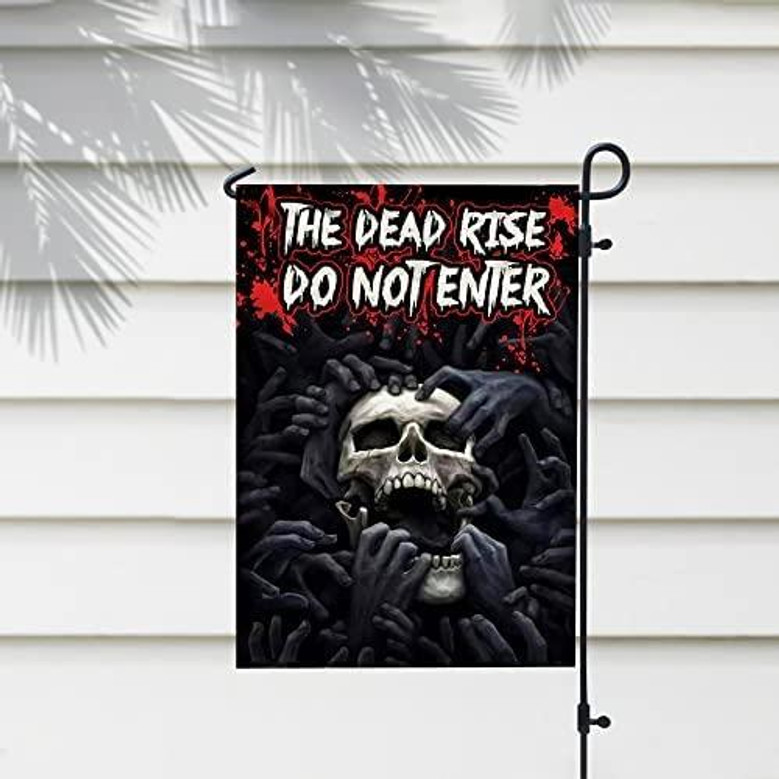 Skull The Dead Rise Halloween Flag Halloween House Garden Flag Halloween Flag Home Decoration Gift For Family Friend Halloween House Banner