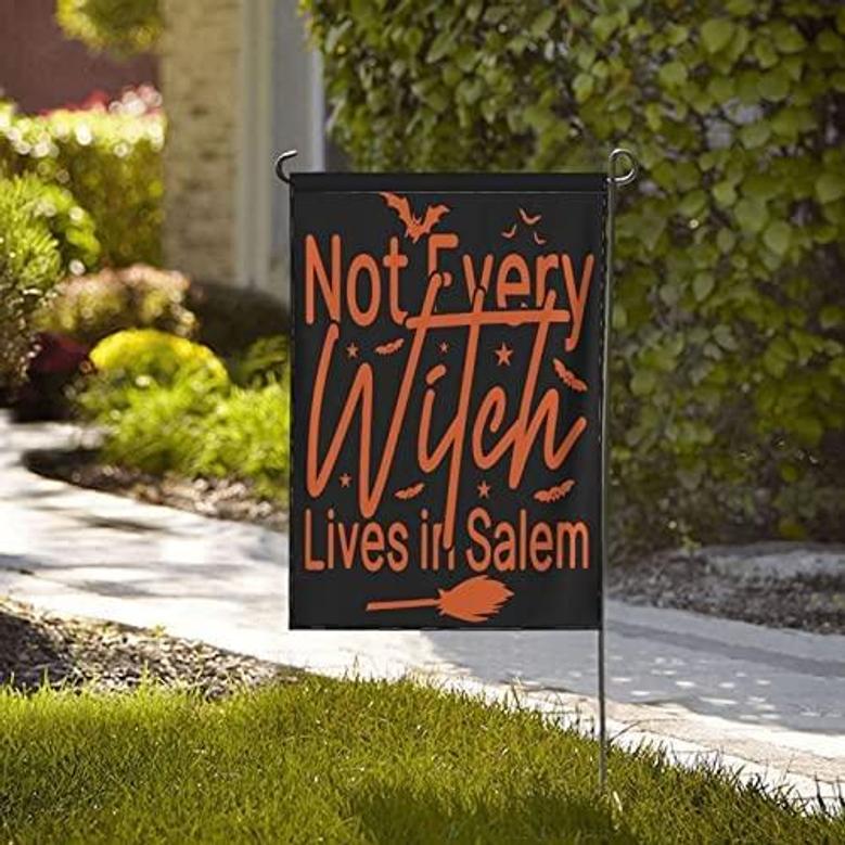 Fall Halloween Decor Witch Not Every Witch Lives In Salem Garden Flag Garden Flags Double Sided Print Home Flag Decoration House Flag Outside Décor Banners For Lawn Farmhouse Yard Outdoor