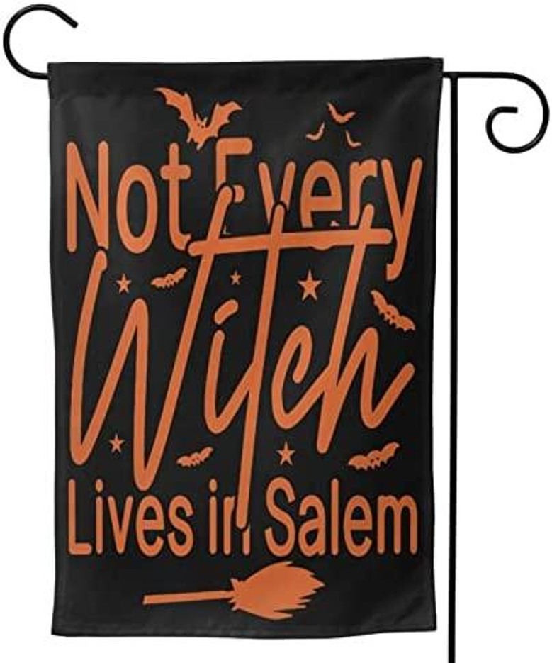 Fall Halloween Decor Witch Not Every Witch Lives In Salem Garden Flag Garden Flags Double Sided Print Home Flag Decoration House Flag Outside Décor Banners For Lawn Farmhouse Yard Outdoor