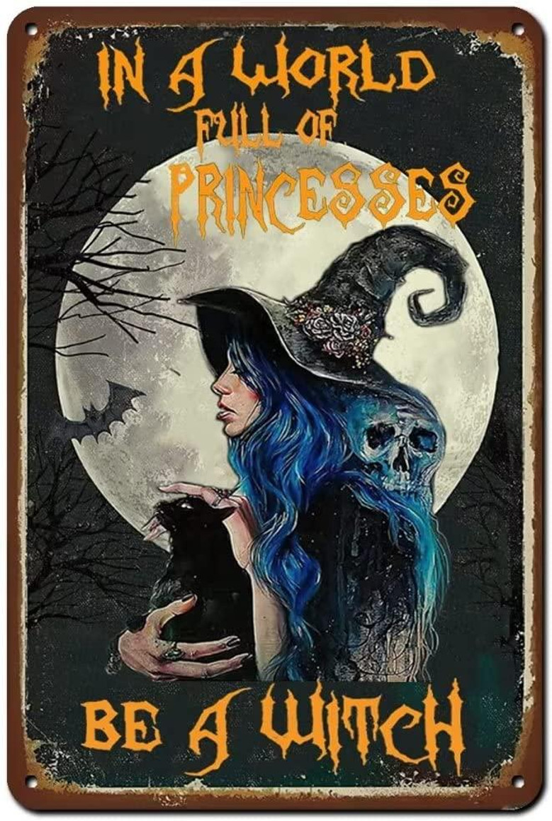 Vintage Wall Poster Metal Plaque Black Hat Society Witch Vintage Metal Sign Garden Decor Plaque Farmhouse Country Home Decor Vintage Metal Tin Sign Home Coffee Witch Room Wall Decor