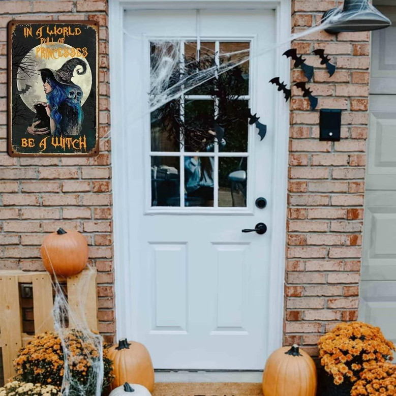 Vintage Wall Poster Metal Plaque Black Hat Society Witch Vintage Metal Sign Garden Decor Plaque Farmhouse Country Home Decor Vintage Metal Tin Sign Home Coffee Witch Room Wall Decor