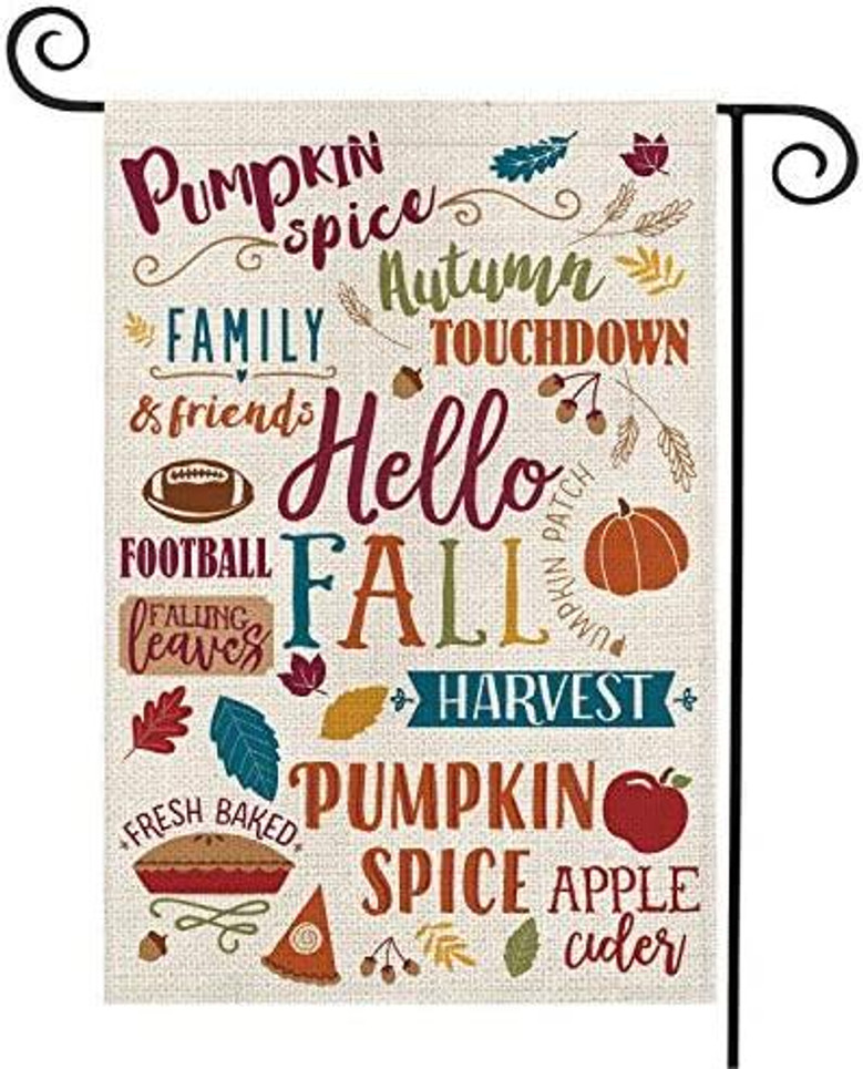 Fall Activities Garden Flag Vertical Double Sided, Seasonal Autumn Football Leaves Pumpkin Apple Family Friend Yard Outdoor Decoration