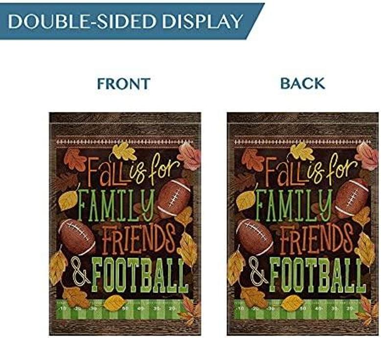 Fall Garden Flag Vertical Double Sided, Fall Is For Family Friends Football Mini Flag, Autumn Harvest Thanksgiving Holiday Yard Outdoor Decoration