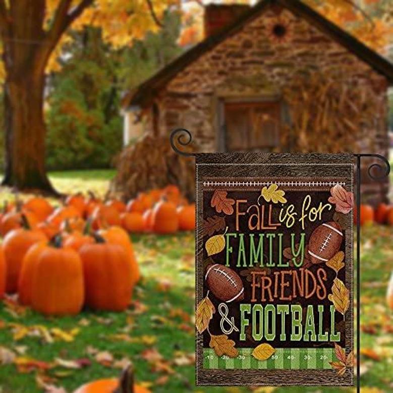 Fall Garden Flag Vertical Double Sided, Fall Is For Family Friends Football Mini Flag, Autumn Harvest Thanksgiving Holiday Yard Outdoor Decoration