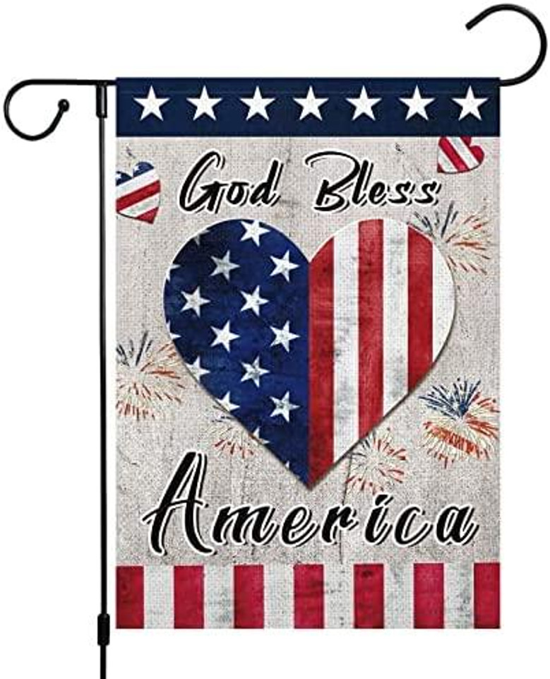 God Bless America Garden Flag Veterans Day Patriotic Garden Flags Independence Day Banner For Yard Outdoor Home Decoration