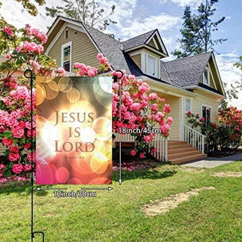Jesus Is Lord Decorate The Garden Flag 12x18 Inch Outdoor Holiday Yard Flag Outdoor Christmas Decor