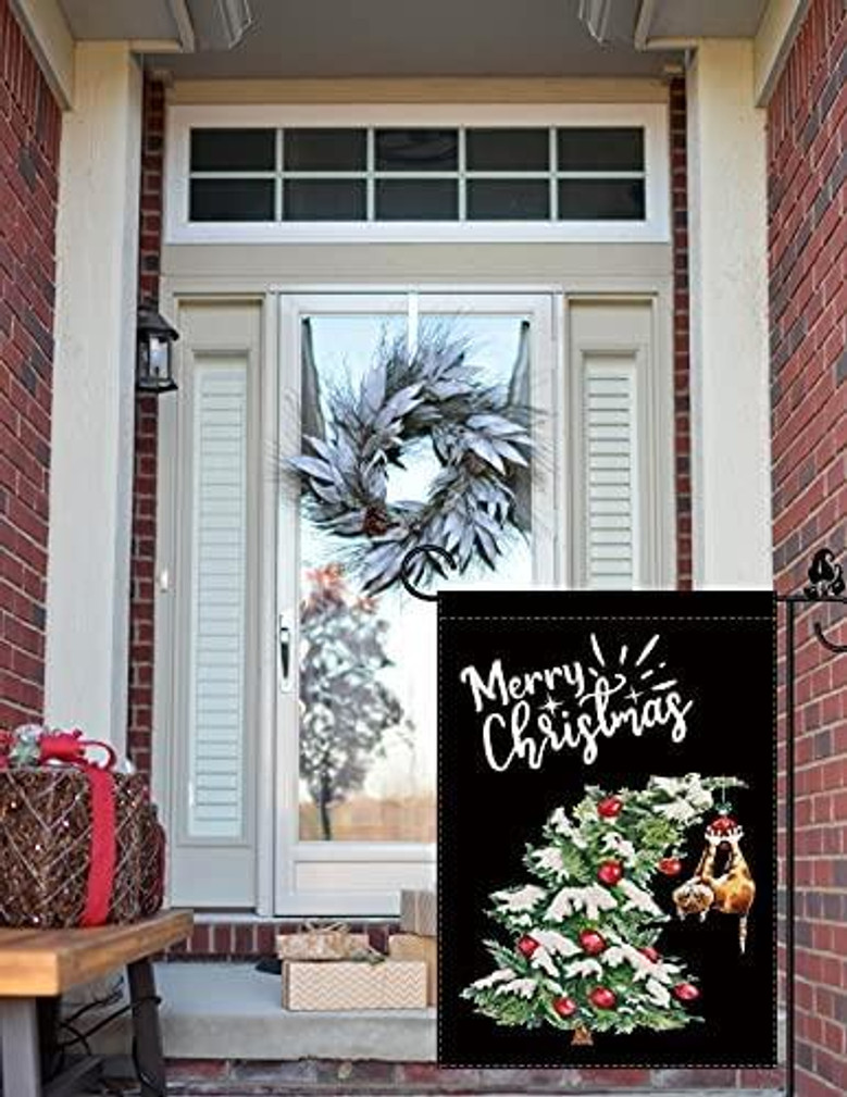 Merry Christmas Garden Flag Tree Cat Balls Winter Vertical Double Sided Outdoor Decorations Holiday Yard Decor Merry Christmas Garden Flag Tree Cat Balls Winter Vertical Double Sided Outdoor Decorations Holiday Yard Decor