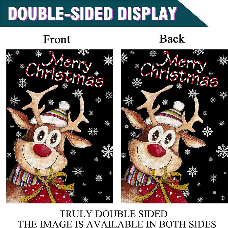 Welcome Christmas Garden Flag 12 X 18 Inch Double Sided Burlap White Snowman Buffalo Plaid Christmas Decoration For Home Yard Decor