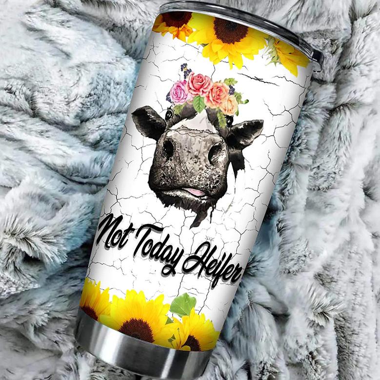 Your Attitude May Hurt Me Cow Flower Steel Tumblers Travel Mug, 20oz Flower Vacuum Thermos Insulated Tumbler, Coffee Cup For Your Friends Birthday, Christmas Mug