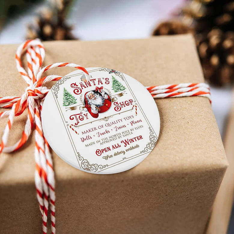 Christmas Ornament, Xmas Hanging Decorations- Santa's Toy Shop Christmas Tree Ornament Gift For Housewarming, Party, New Year And Holiday