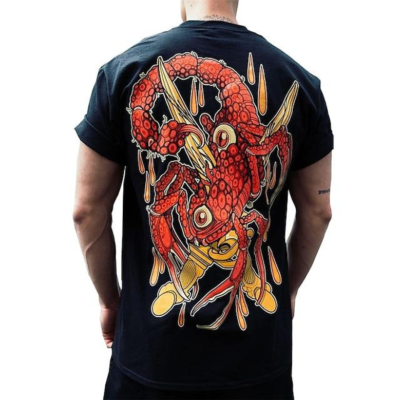 Men's Unisex T Shirt Tee Animal Graphic Prints Crew Neck Black Short Sleeve 3d Print Outdoor Street Print Tops Sports Designer Casual Big And Tall / Summer