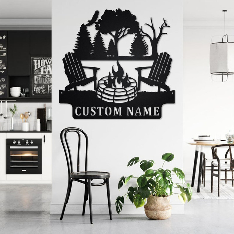 Custom Camfire Metal Wall Art, Personalized Camper Name Sign Decoration For Room, Camfire Metal Home Decor, Custom Camfire, Camfire Gift