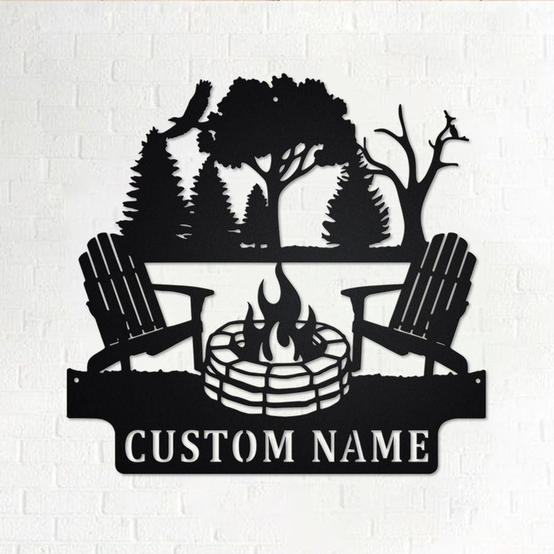Custom Camfire Metal Wall Art, Personalized Camper Name Sign Decoration For Room, Camfire Metal Home Decor, Custom Camfire, Camfire Gift