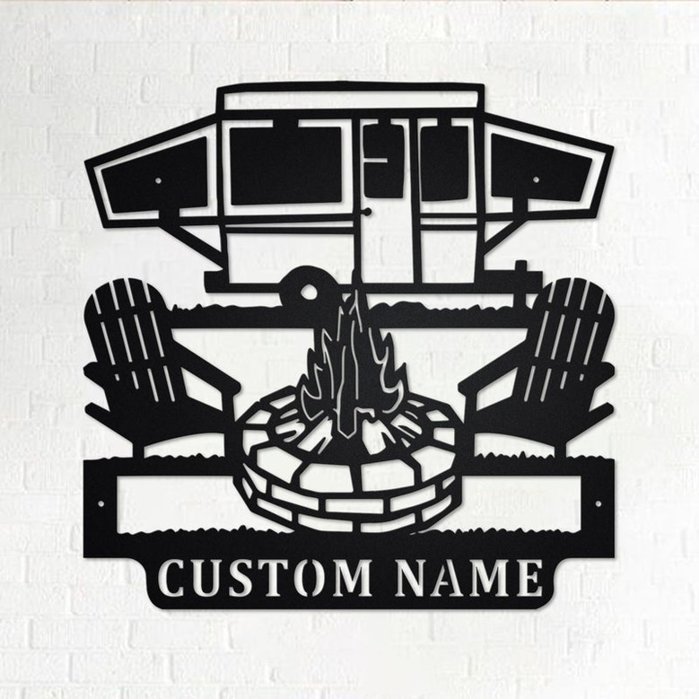 Custom Camping Car Metal Wall Art, Personalized Camper Name Sign Decoration For Room, Camping Car Metal Home Decor, Custom Camping Car