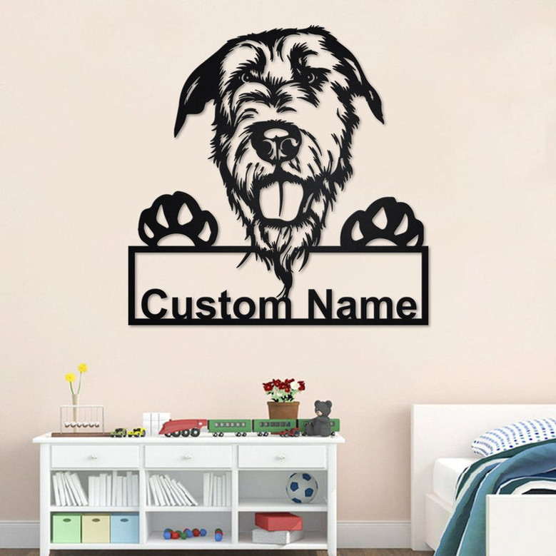 Custom Irish wolfhound Dog Metal Wall Art, Personalized Irish wolfhound Name Sign Decoration For Room, Irish wolfhound Home Decor,Custom Dog